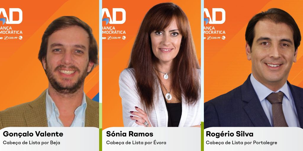 Legislativas 2024: Conheça as listas da AD pelos Círculos de Beja, Évora e Portalegre