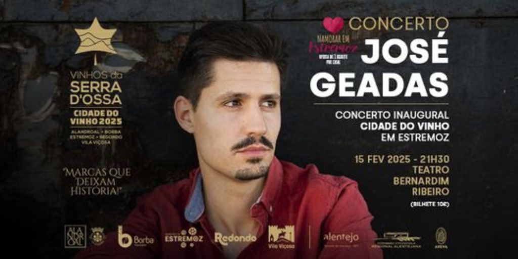 José Geadas Celebra o Amor e o Vinho em Concerto em Estremoz