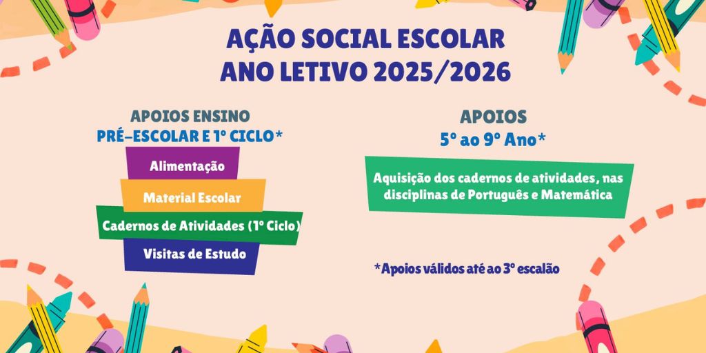 Município de Vila Viçosa atribui subsídios de ação social escolar 2025/2026
