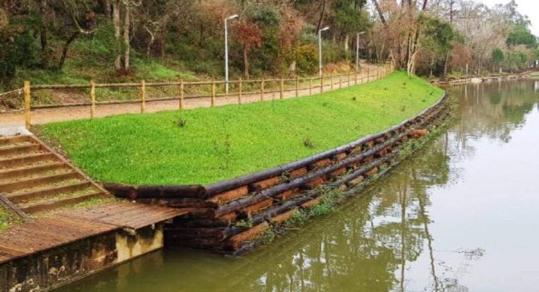 Troço da Ribeira do Freixo em Santa Suzana, no concelho de Redondo, alvo de projeto de requalificação ambiental e paisagística.