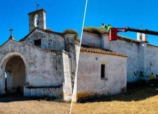 Vila Viçosa: Autarquia avança com limpeza da cobertura da Ermida de São Bento Vista da Ermida de São Bento, em Vila Viçosa, e trabalhos de limpeza da vegetação acumulada na cobertura, intervenção destinada a melhorar a conservação do edifício histórico e a prevenir infiltrações.